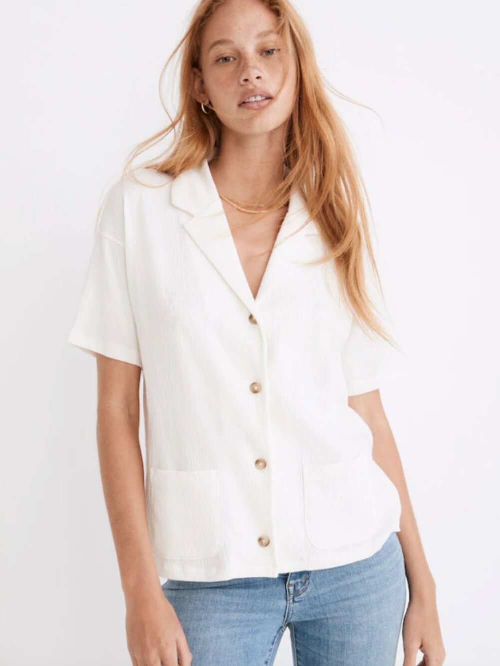 Madewell | Knit Lightspun Camp Shirt | Size XL